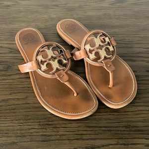 Size 8.5 Tory Burch Metal Miller Sandals